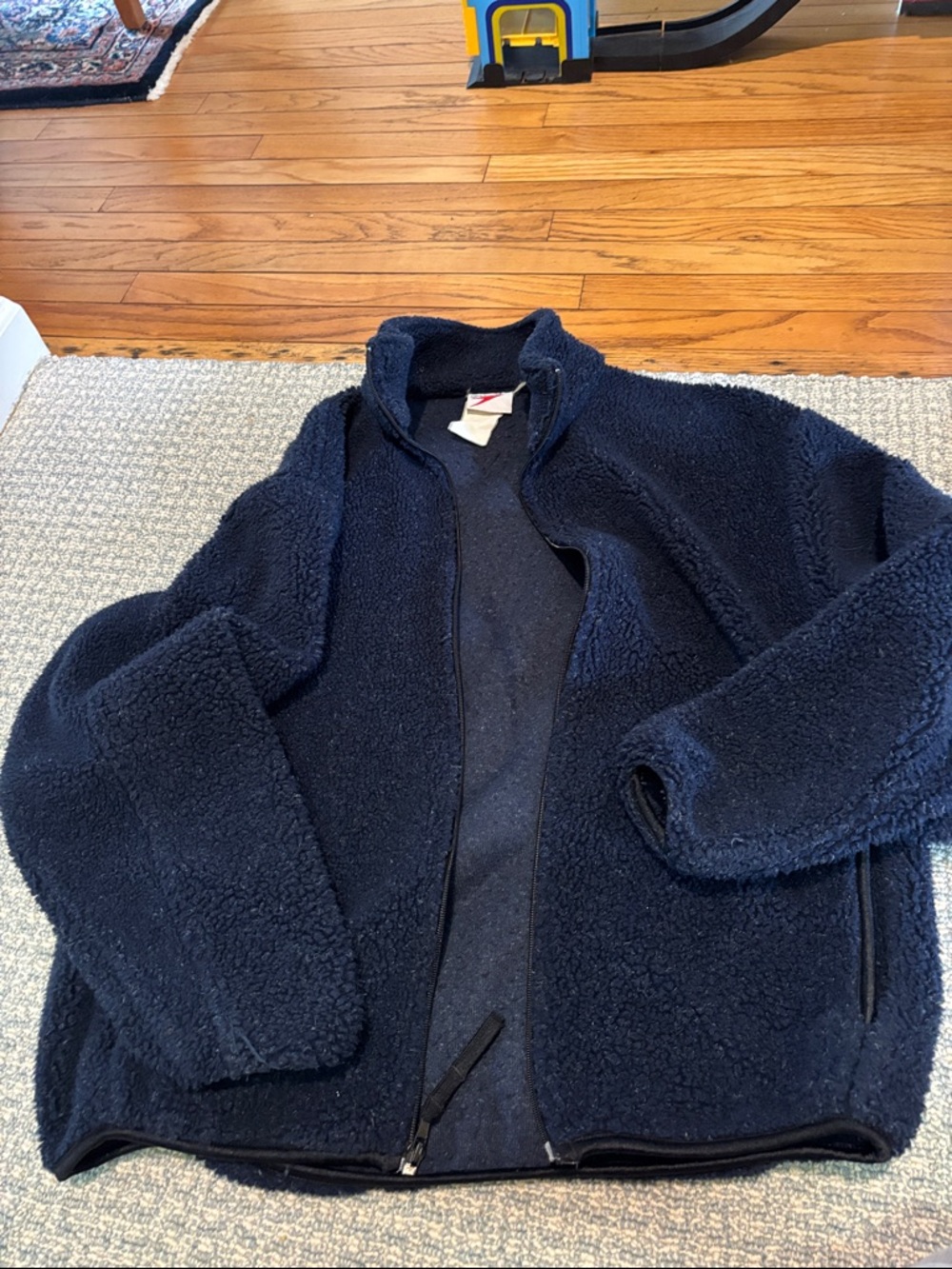 Men’s Small Navy Sherpa Speedo VINTAGE Fleece Zip Jacket